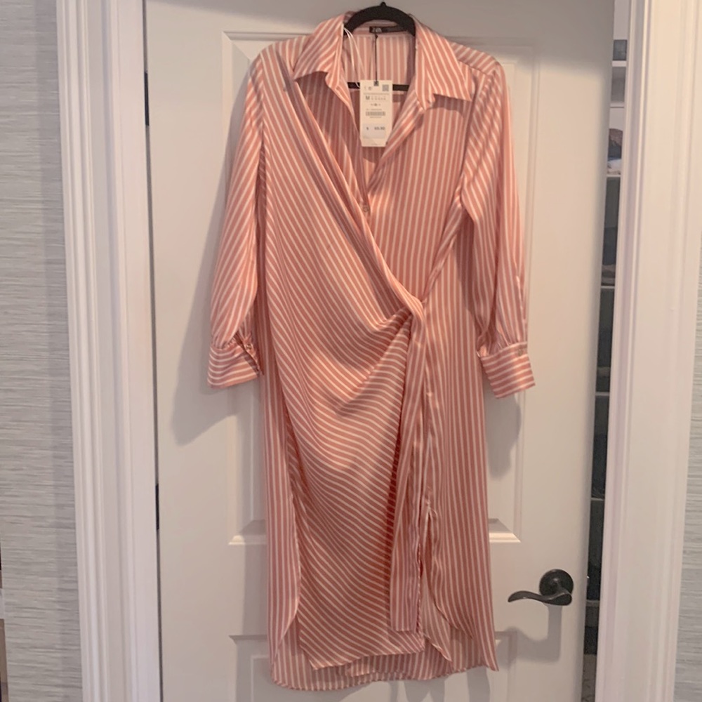 Zara Striped Shirt Dress